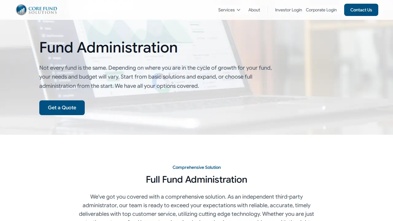 Core Fund Solutions page
