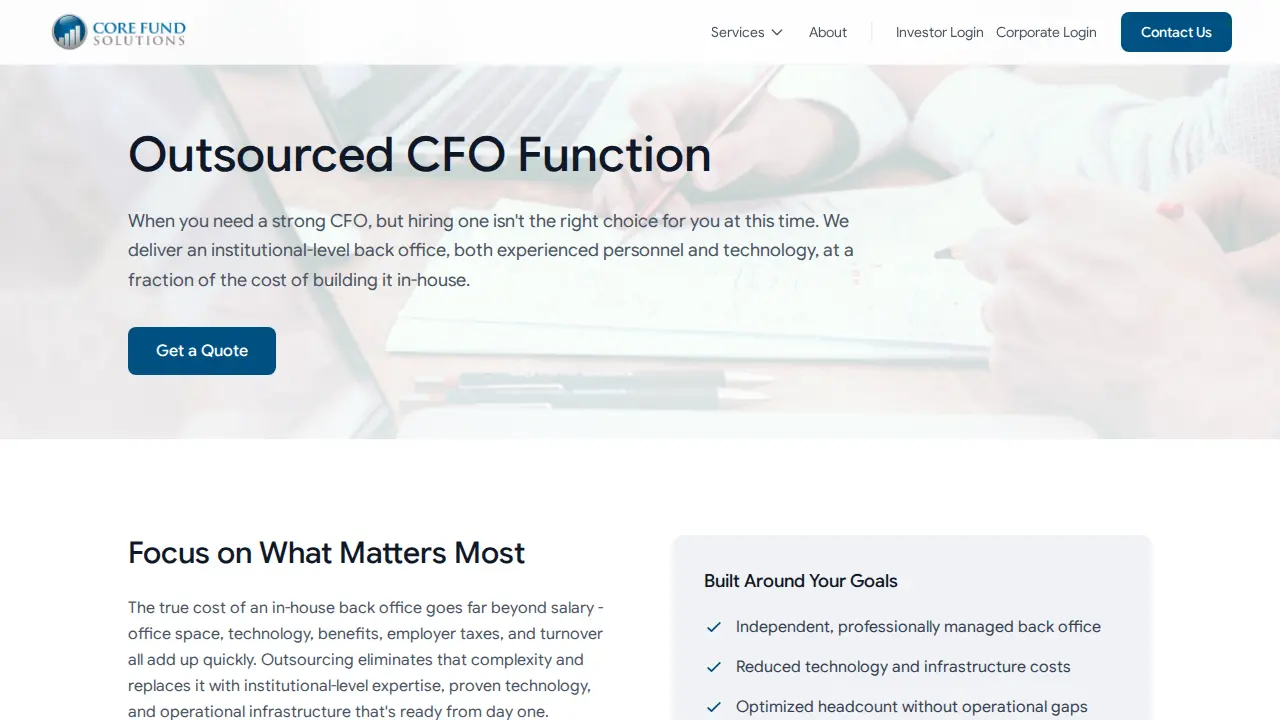 Core Fund Solutions page