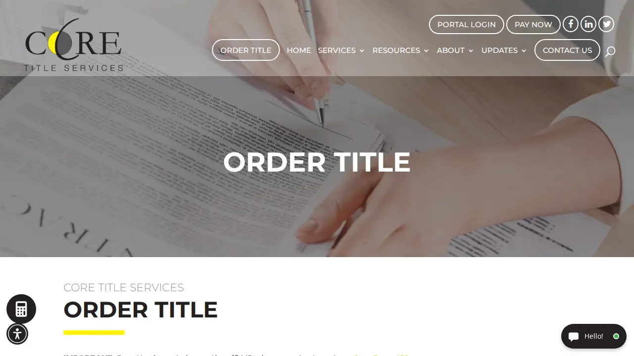 CORE Title Services, LLC page