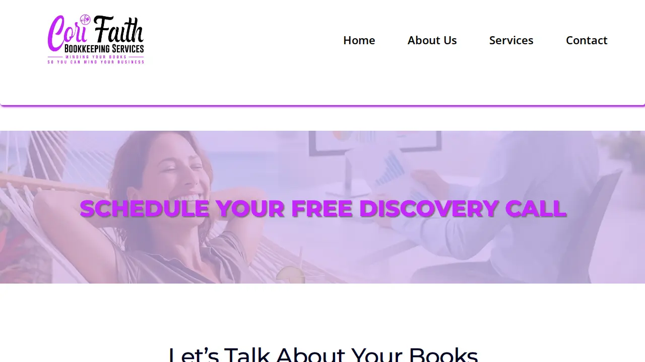 Cori Faith Bookkeeping Services page