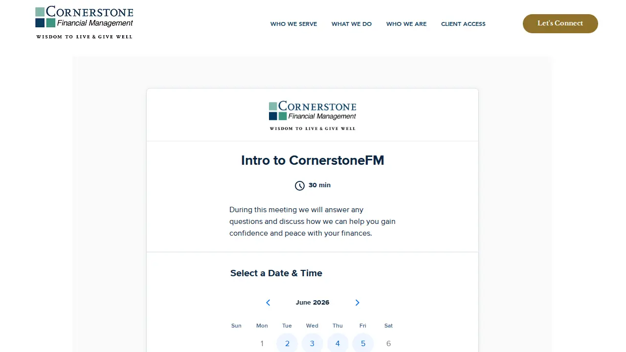 Cornerstone Financial Management LLC page
