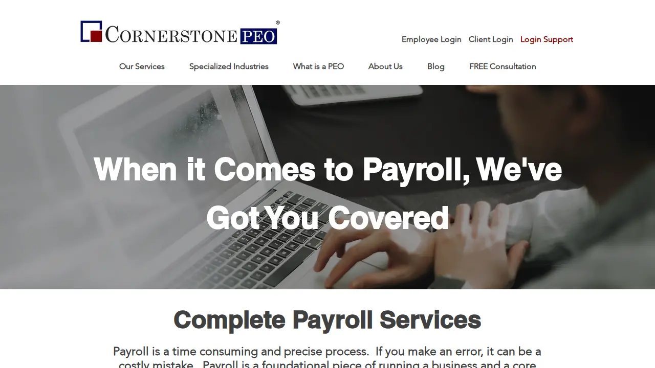Cornerstone PEO page