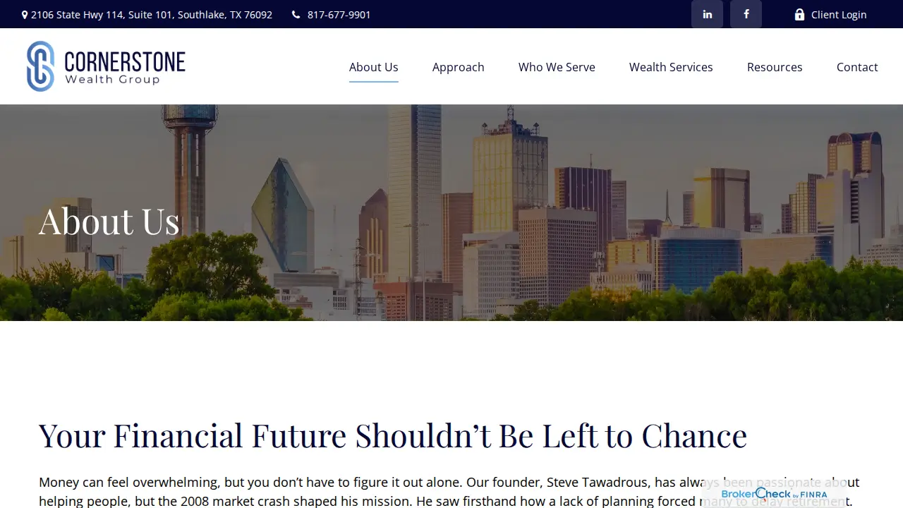Cornerstone Wealth Group page