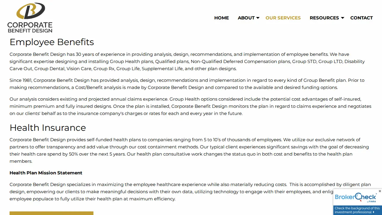 Corporate Benefit Design LLC page