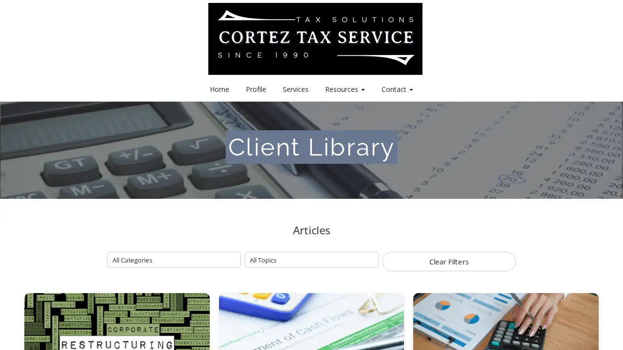 Cortez & Company page