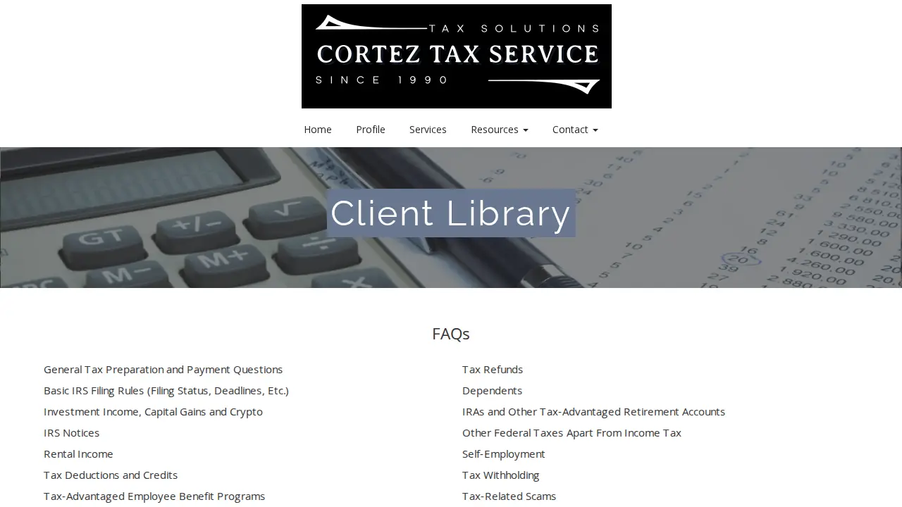 Cortez & Company page