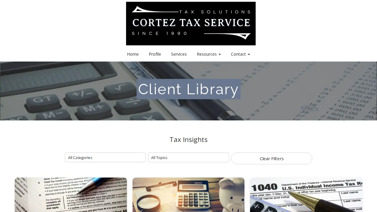 Cortez & Company page