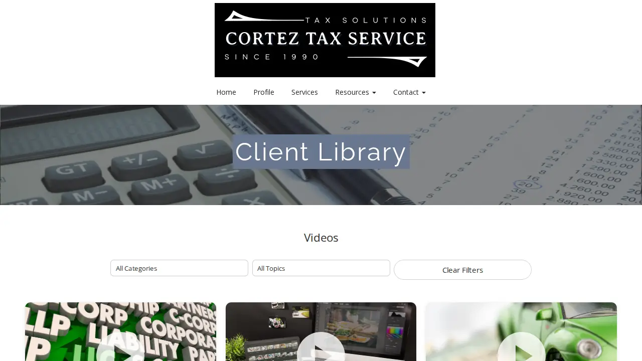 Cortez & Company page