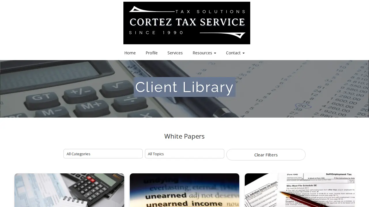 Cortez & Company page