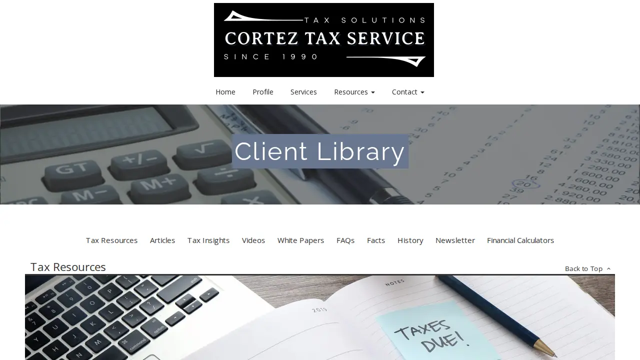Cortez & Company page
