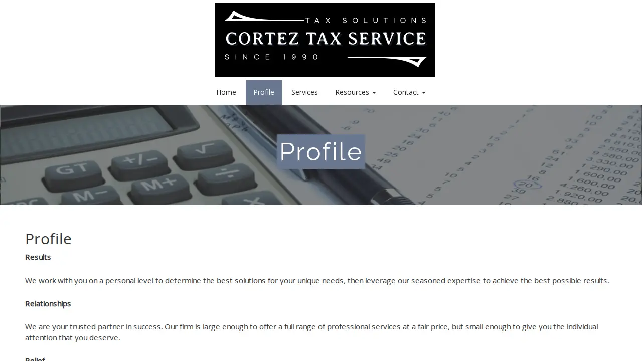 Cortez & Company page