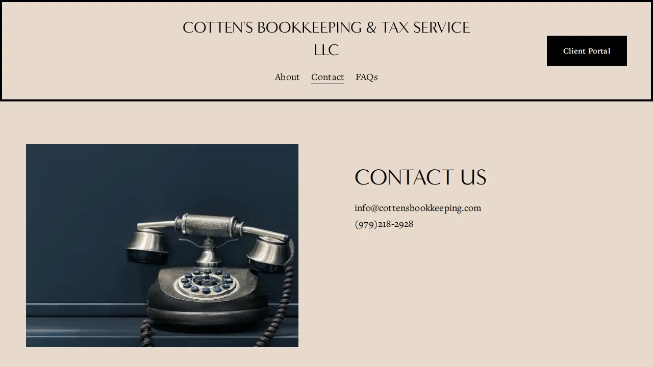 Cotten's Bookkeeping & Tax Service page