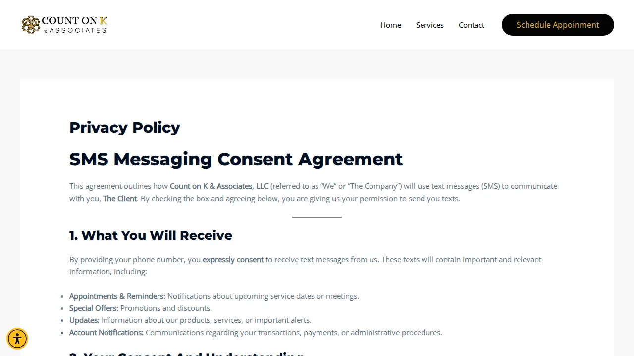 Count on K & Associates page