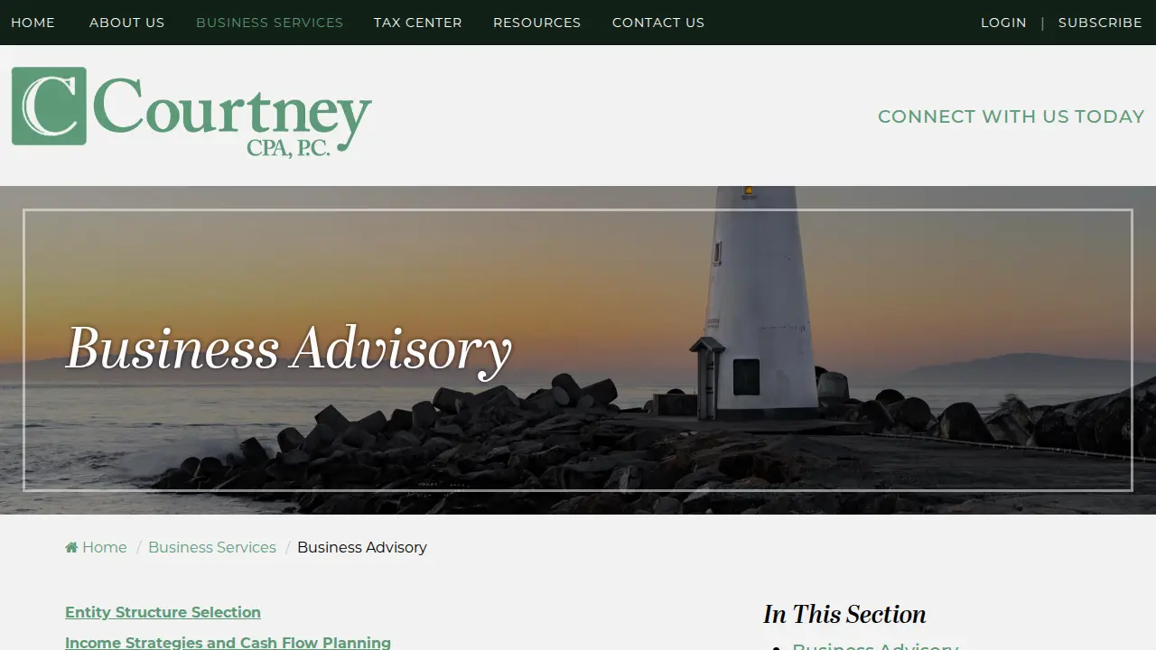 Courtney CPA, P.C. page