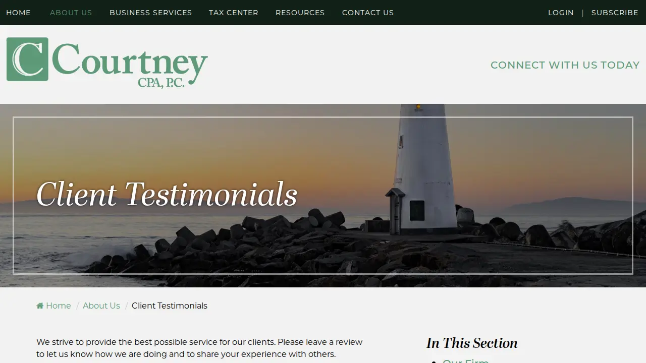 Courtney CPA, P.C. page