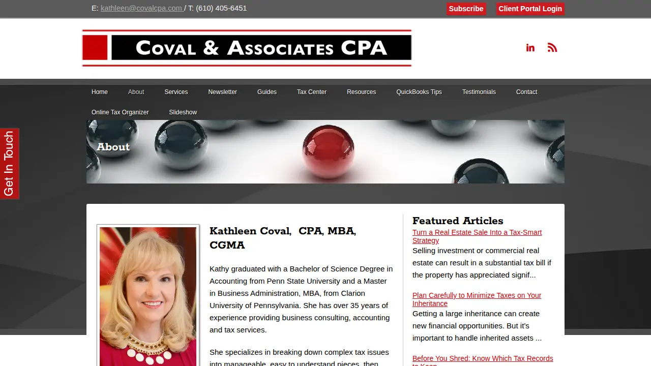 Coval & Associates CPA page