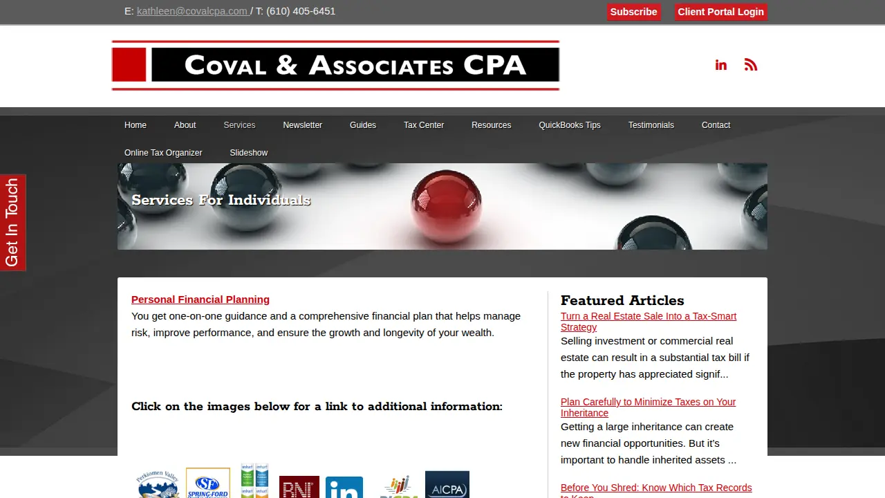 Coval & Associates CPA page