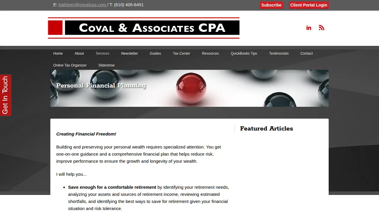 Coval & Associates CPA page
