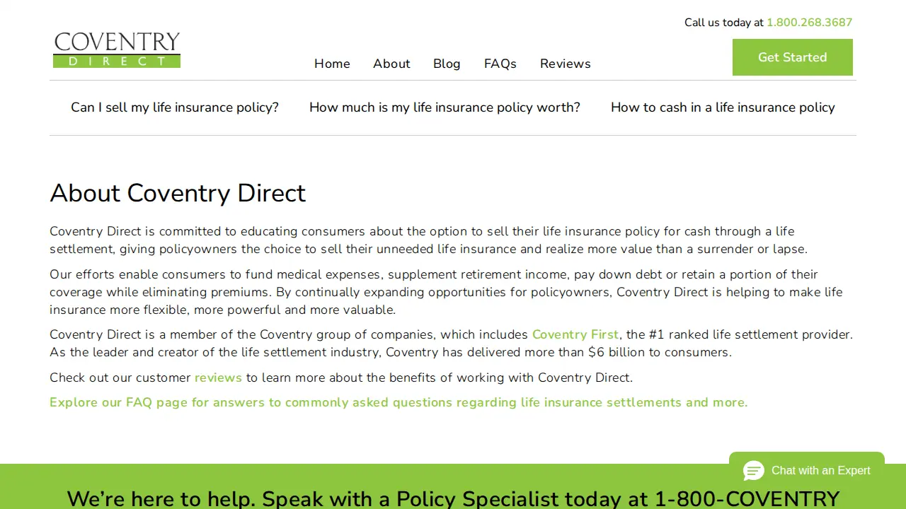Coventry Direct page