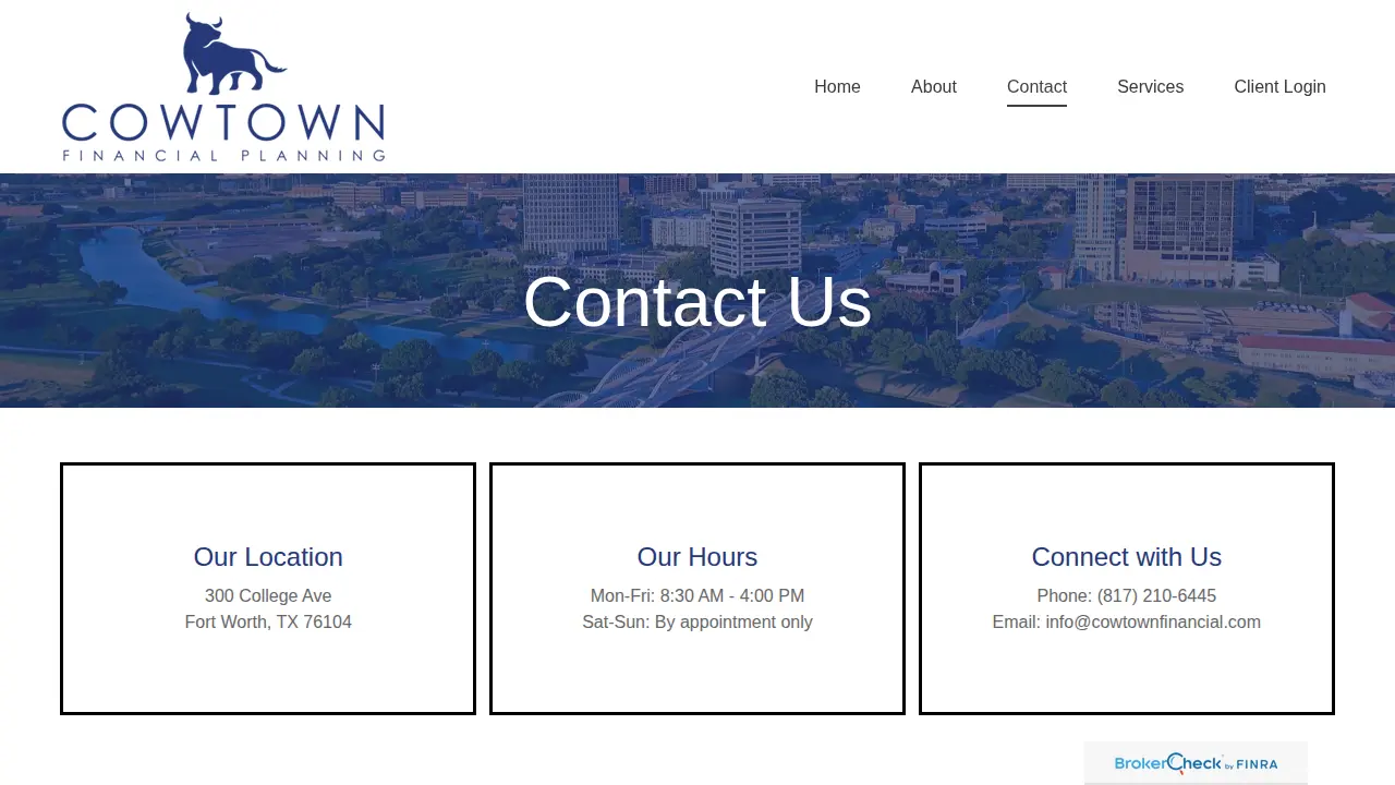 Cowtown Financial Planning page