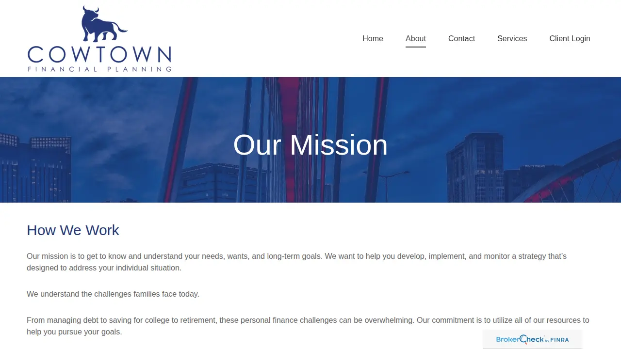 Cowtown Financial Planning page
