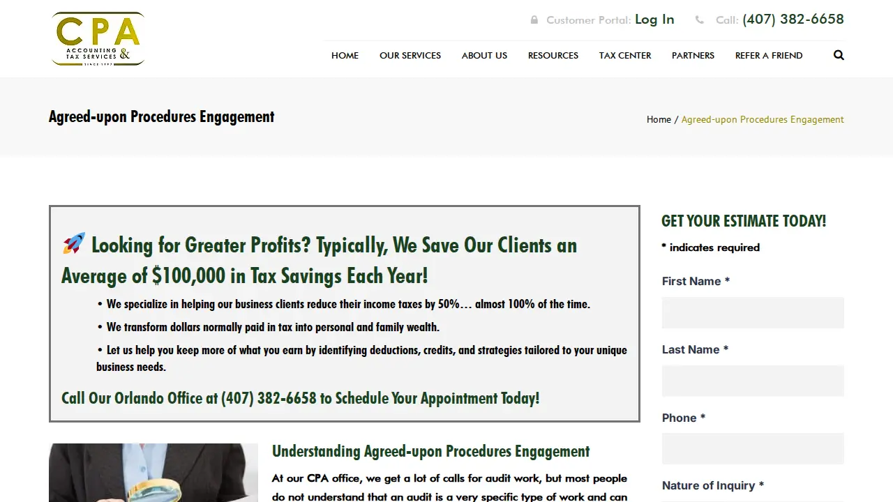 CPA Accounting & Tax Services of Orlando page