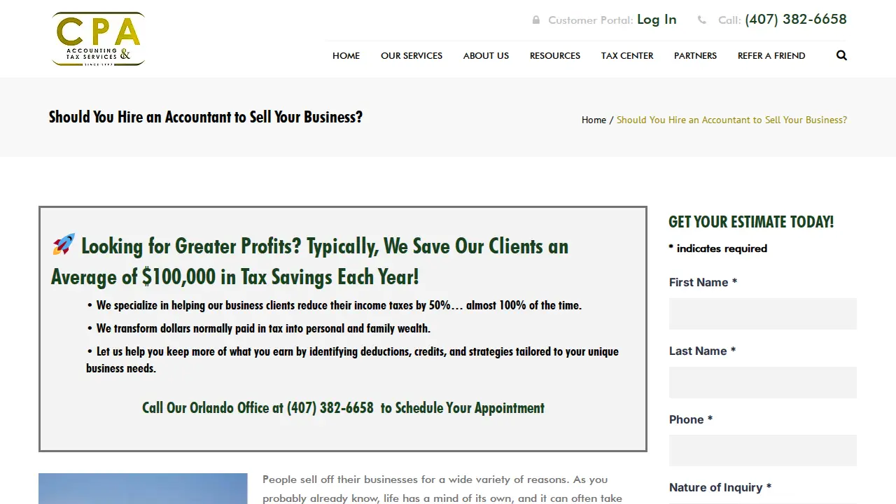 CPA Accounting & Tax Services of Orlando page