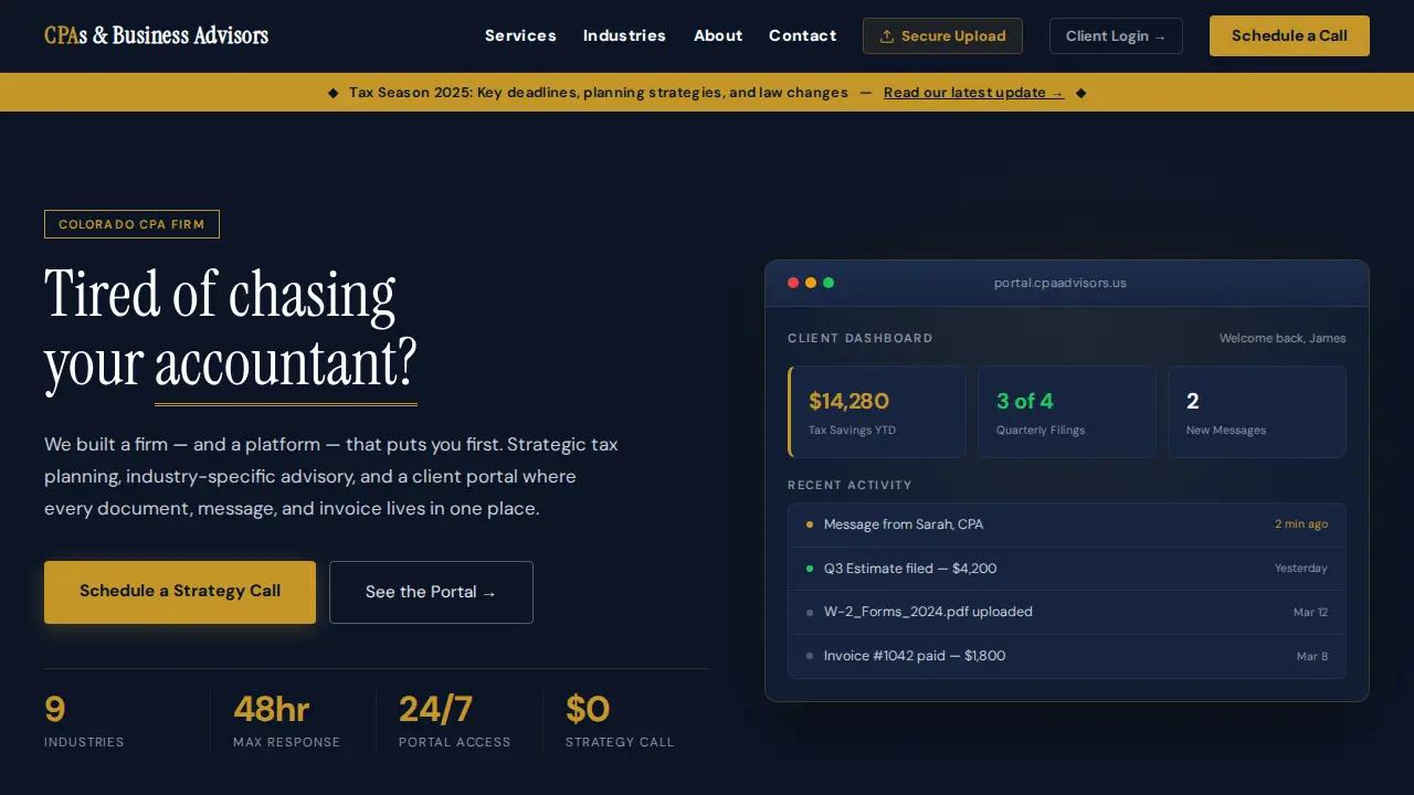 CPAs & Business Advisors, PC website
