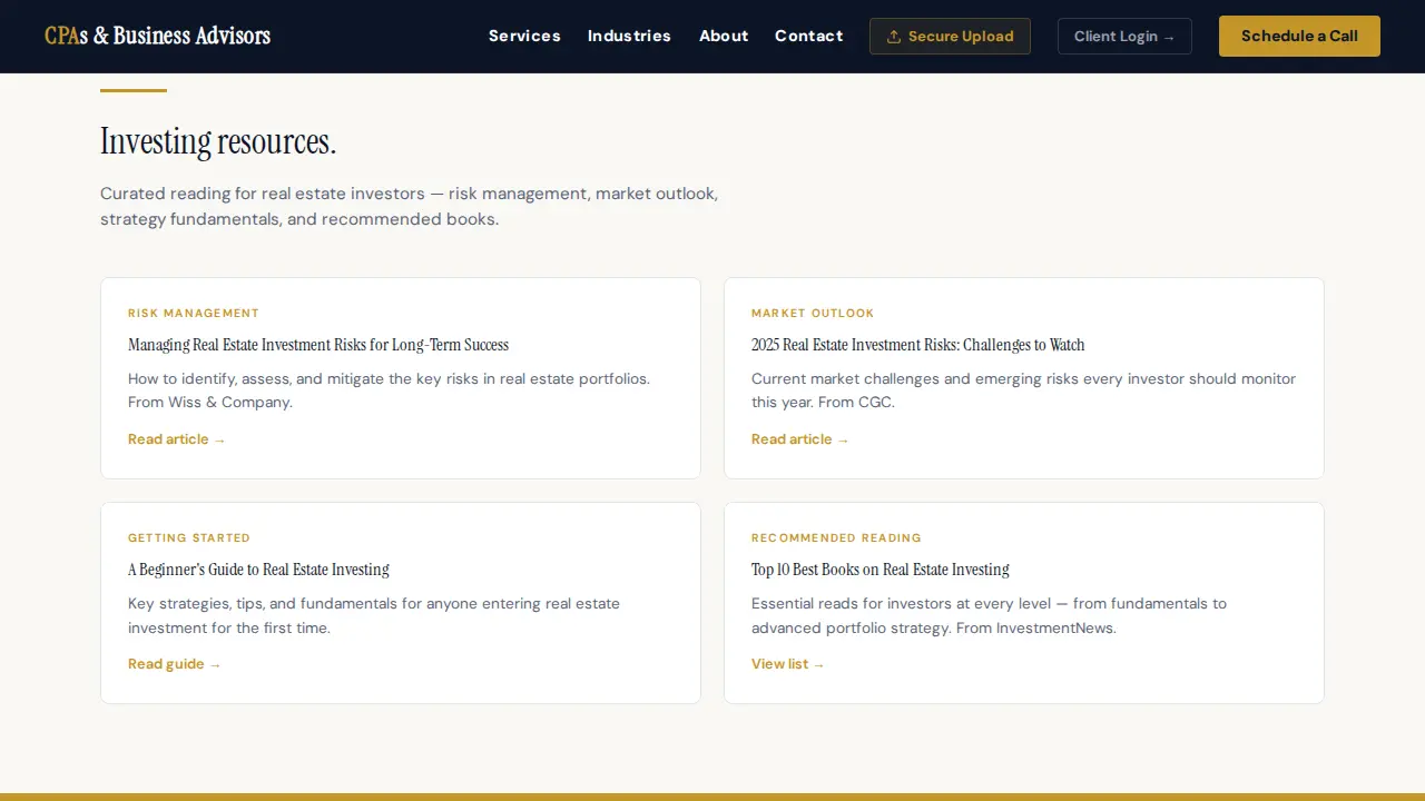 CPAs & Business Advisors, PC page