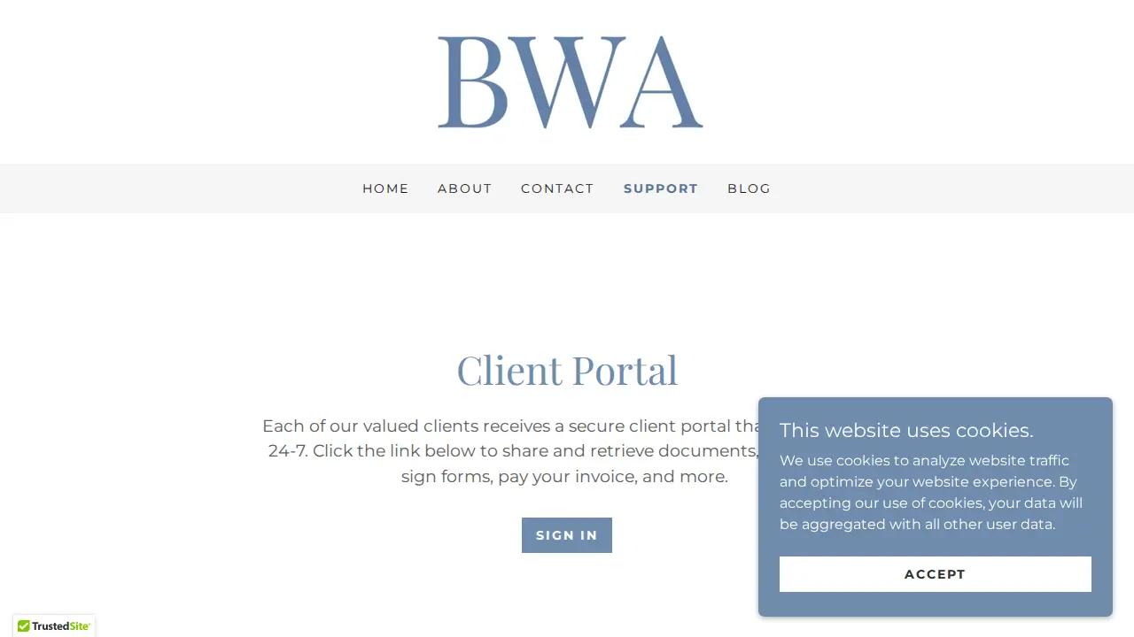 Blue Whale Accounting page