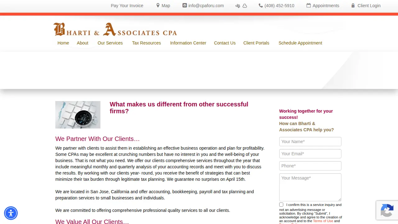 Bharti & Associates CPA page