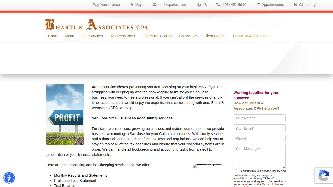 Bharti & Associates CPA page