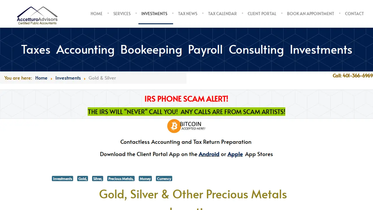 Joseph Accetturo II, CPA / Accetturo Advisors Certified Public Accountants page