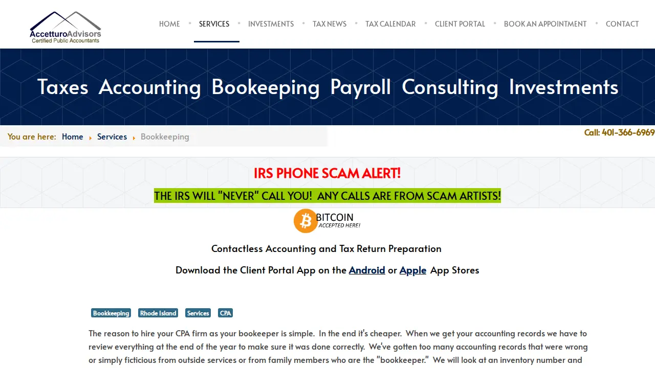 Joseph Accetturo II, CPA / Accetturo Advisors Certified Public Accountants page