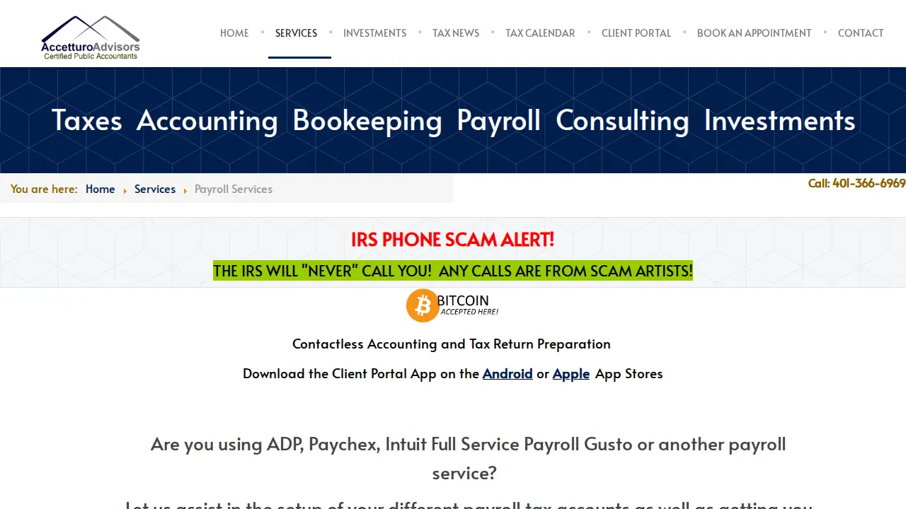 Joseph Accetturo II, CPA / Accetturo Advisors Certified Public Accountants page