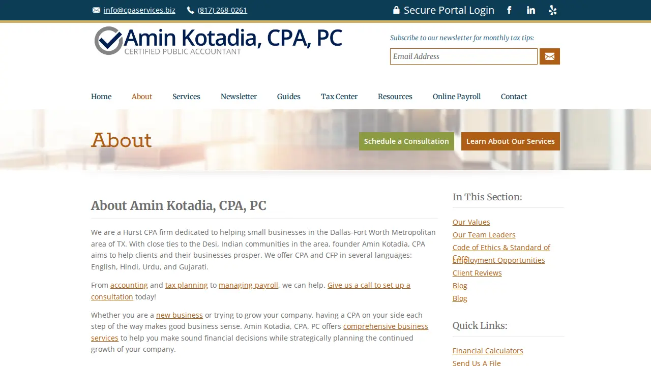 Amin Kotadia, CPA, PC page