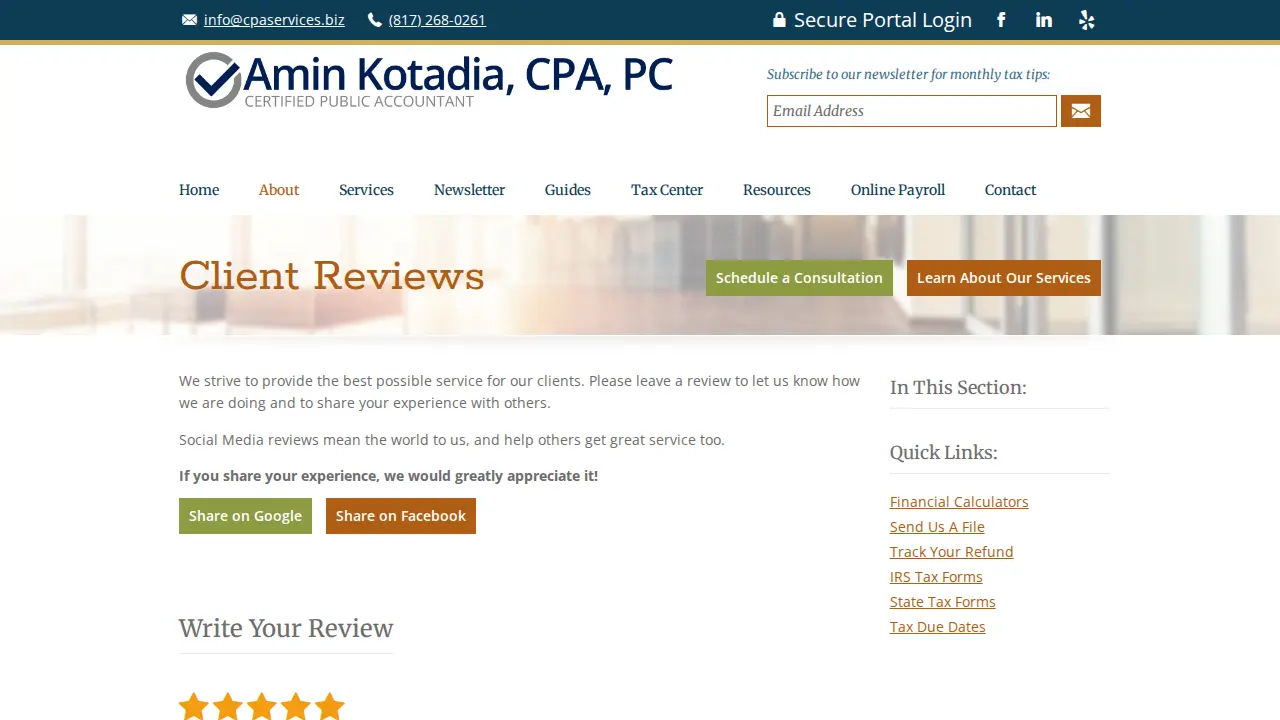 Amin Kotadia, CPA, PC page