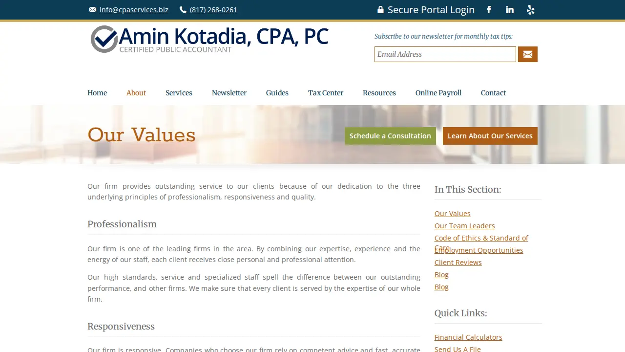 Amin Kotadia, CPA, PC page