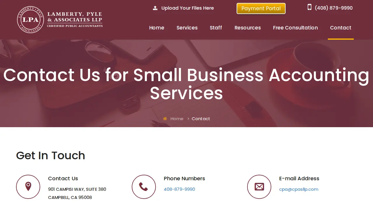Lamberty, Pyle & Associates LLP - CPA Firm Campbell - Accounting Firm Services page