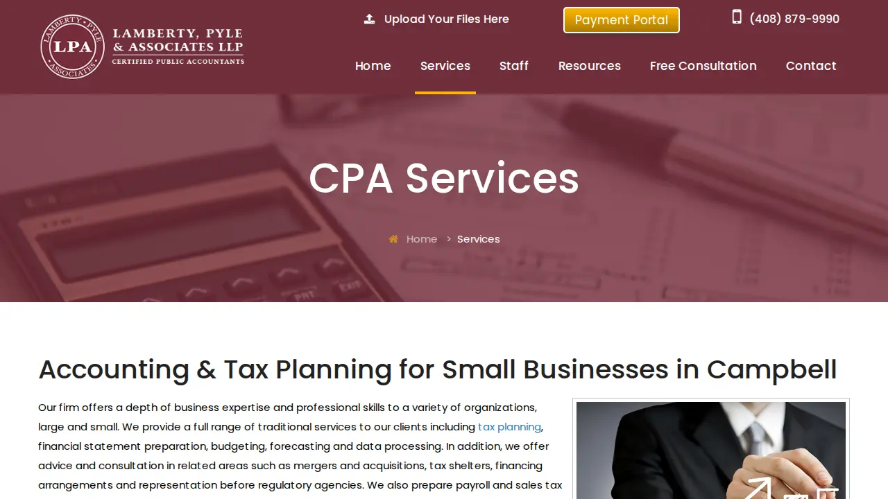 Lamberty, Pyle & Associates LLP - CPA Firm Campbell - Accounting Firm Services page