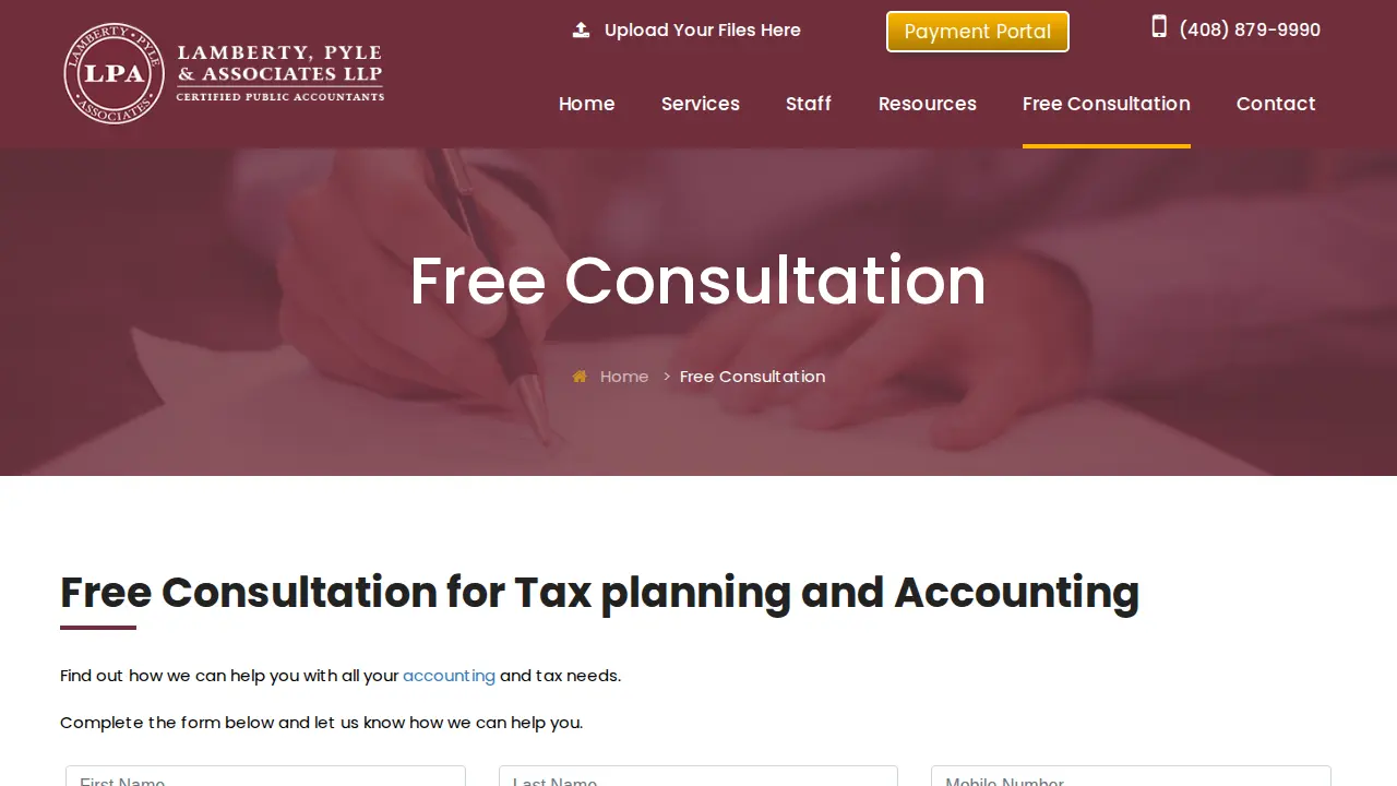 Lamberty, Pyle & Associates LLP - CPA Firm Campbell - Accounting Firm Services page