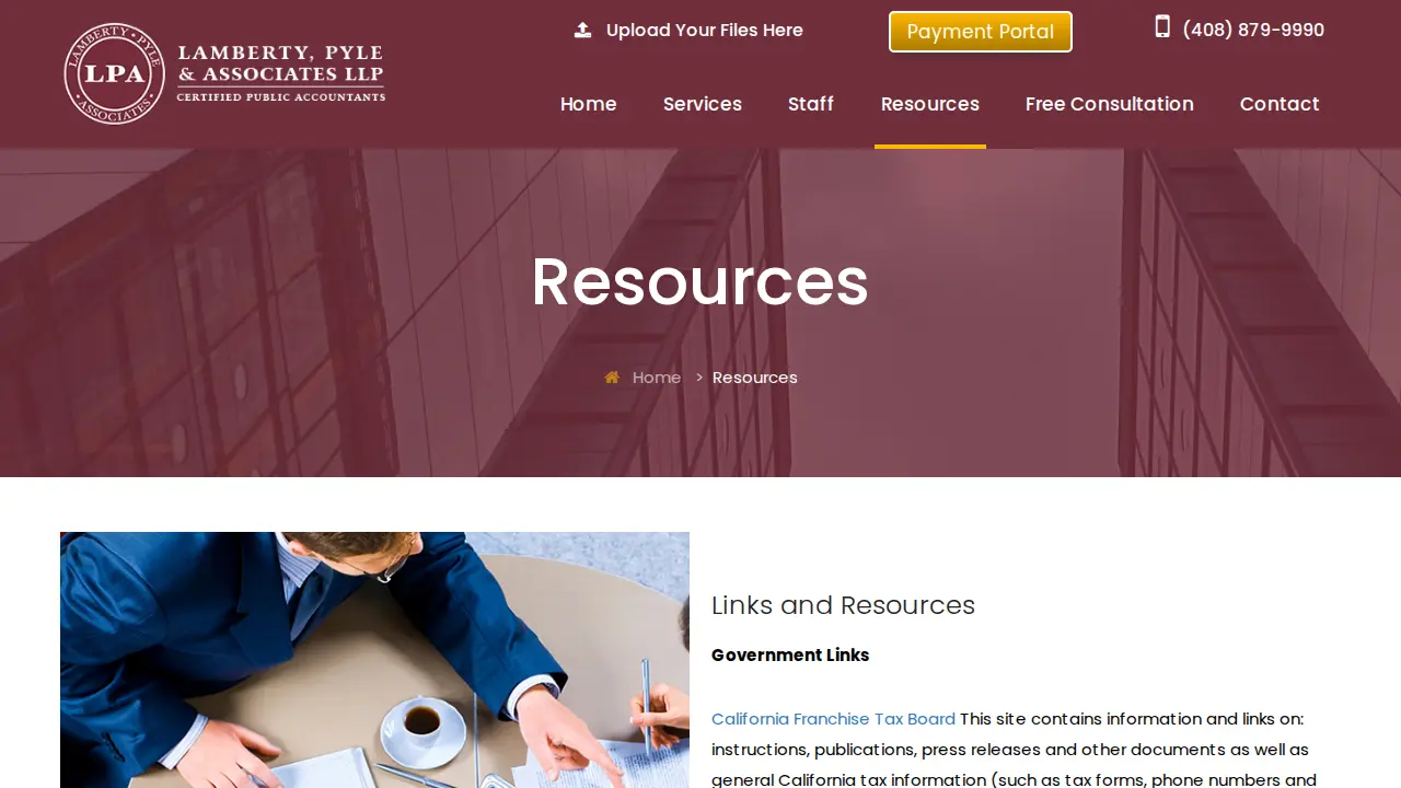 Lamberty, Pyle & Associates LLP - CPA Firm Campbell - Accounting Firm Services page
