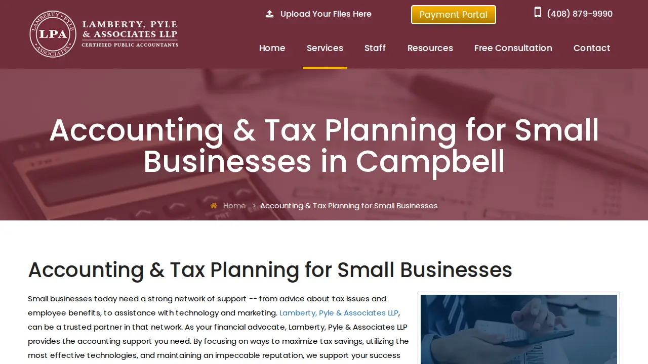 Lamberty, Pyle & Associates LLP - CPA Firm Campbell - Accounting Firm Services page