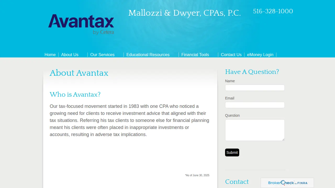 Mallozzi & Dwyer, CPAs P.C. page