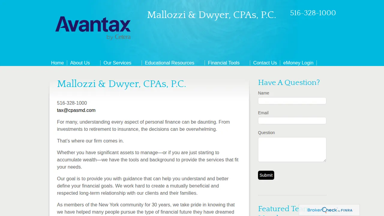 Mallozzi & Dwyer, CPAs P.C. page