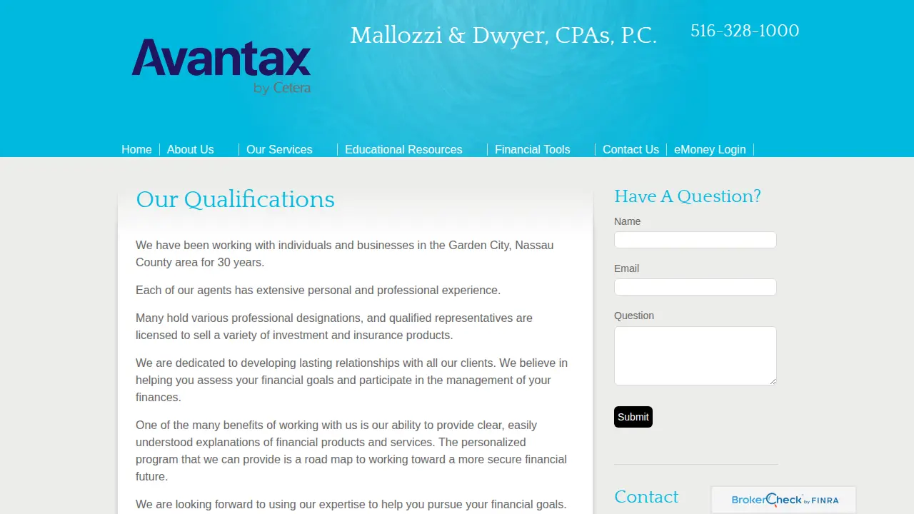 Mallozzi & Dwyer, CPAs P.C. page