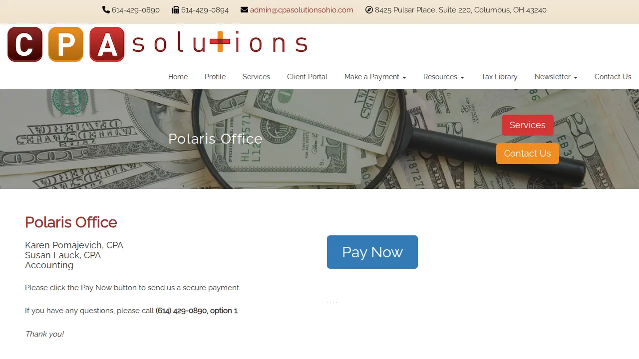 CPA Solutions page