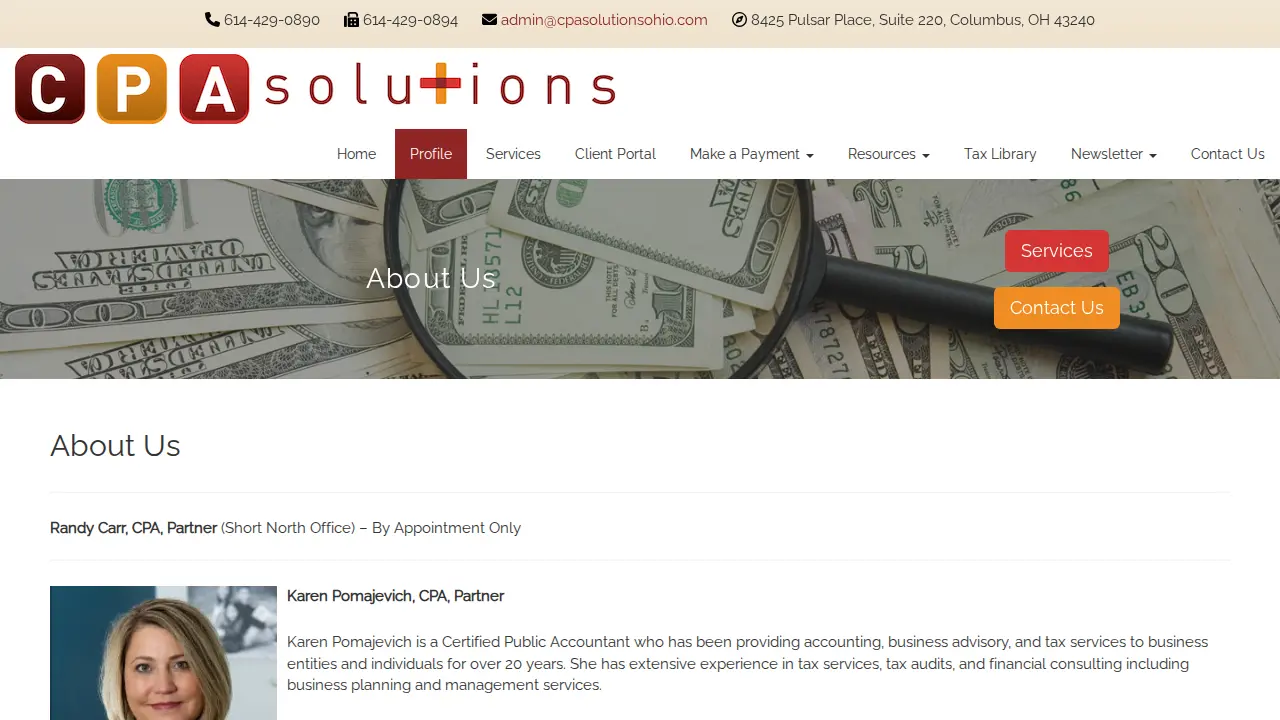 CPA Solutions page
