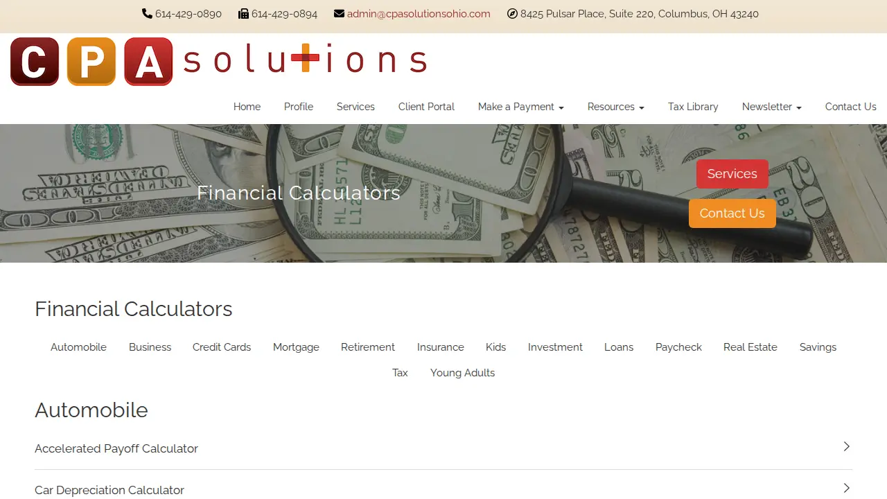 CPA Solutions page