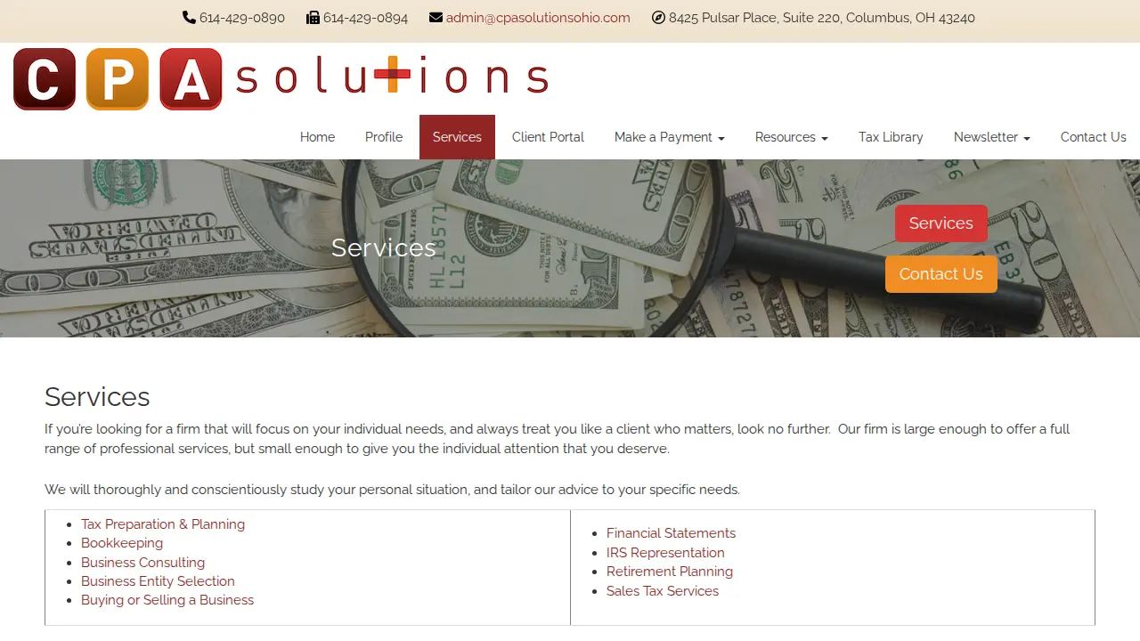 CPA Solutions page